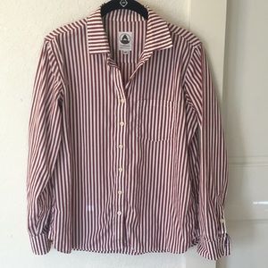 Tradlands White and red striped button down